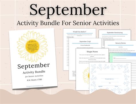 September Activity Bundle For Senior Activities Reminiscing Sensory