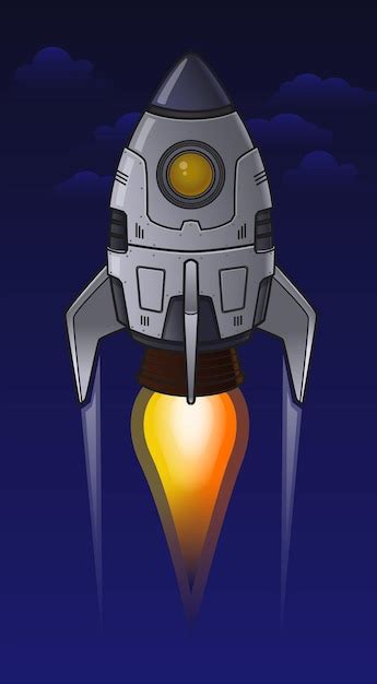 Ilustración De Nave Espacial 2d Vector Premium