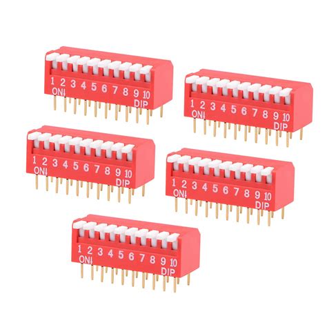 Uxcell Pcs Red Dip Switch Piano Dip Positions Mm Pitch For