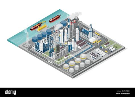 Oil And Gas Industry And Production Process Infographic Isometric