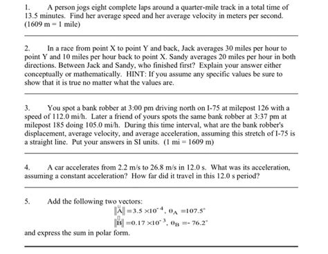 Solved A Person Jogs Eight Complete Laps Around A Chegg