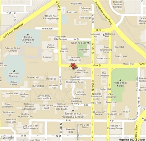 University Of Nebraska East Campus Map United States Map