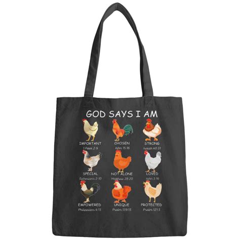 God Says I Am Bible Verse Christian Farm Chickens Religious Bags Sold