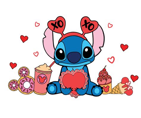 Disney Stitch Valentine S Day Xoxo Design Dtf Ready To Press