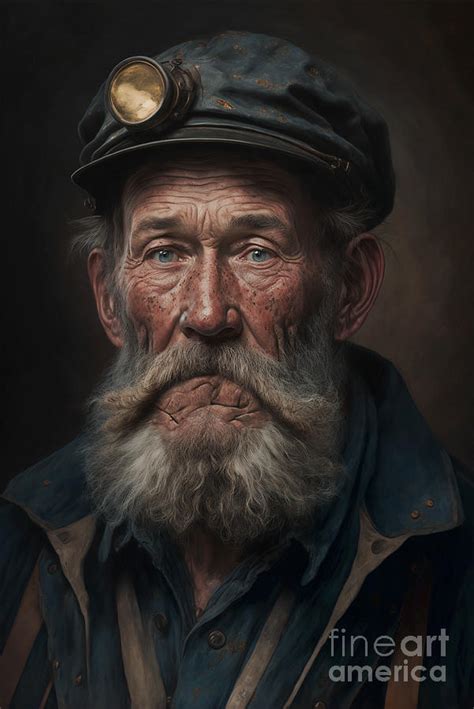 Portrait Of An Old Coal Miner In 19th Century, No 04 Painting by Mounir ...