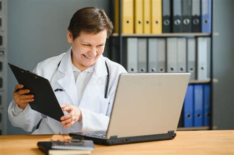 portrait  female doctor counseling patient  video call