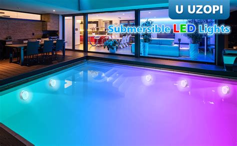 Amazon U UZOPI Pool Lights Upgraded Rechargeable Submersible LED