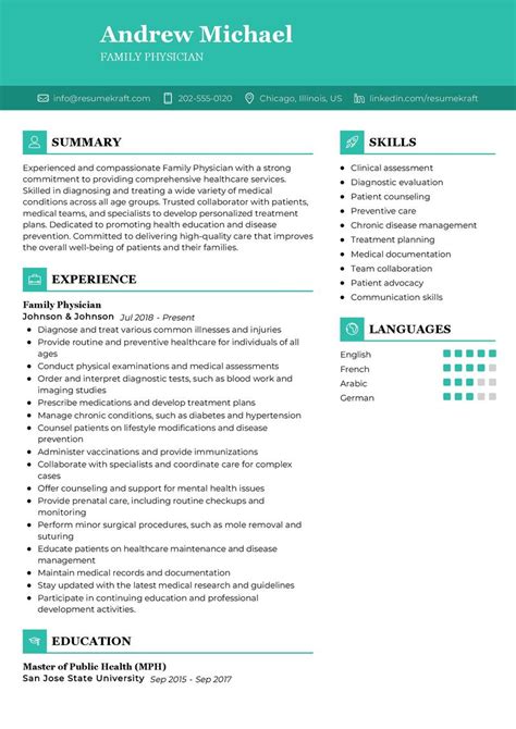 Family Physician Resume Sample in 2025 - ResumeKraft