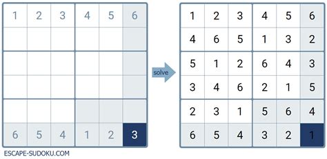 Sudoku 6x6 solver — Escape Sudoku