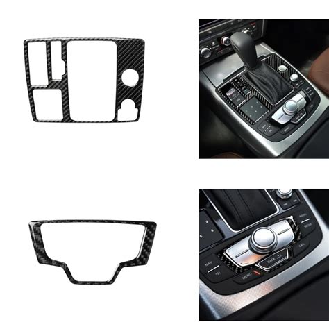 1pcs New Carbon Fiber Interior Center Console Multimedia Switch Panel