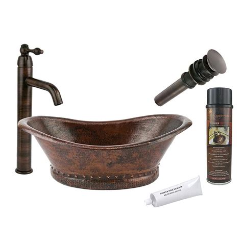 Premier Copper Products All In One Bath Tub Vessel Hammered Copper