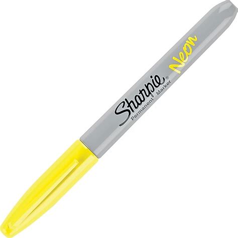 Sharpie Neon Permanent Marker Fine Tip Neon Yellow 1860445 Staples