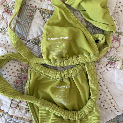 Green PacSun High Cut Sexy Bikini Set Straps Are Depop