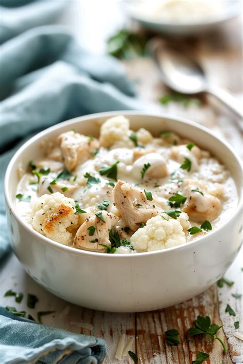 Easy And Delicious Keto Chicken And Cauliflower Rice Soup Recipe For A