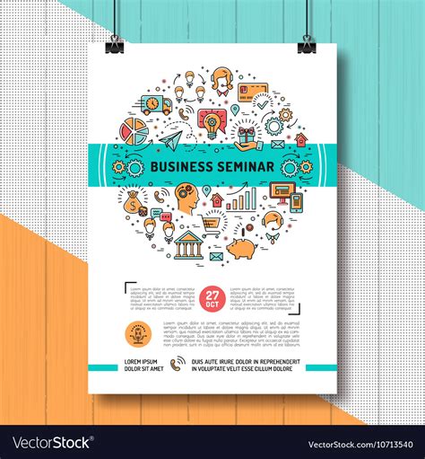 Business Seminar Poster Templates A4 Size Line Vector Image