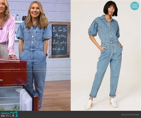 Wornontv Loris Puff Sleeve Denim Jumpsuit On Good Morning America