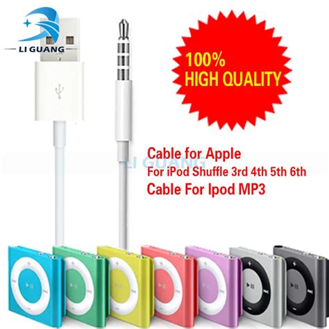 35mm Usb20 Charger Sync Data Cable Adapter For Apple Ipod Shuffle 3rd 4th 5th 6th Mp3 Mp4