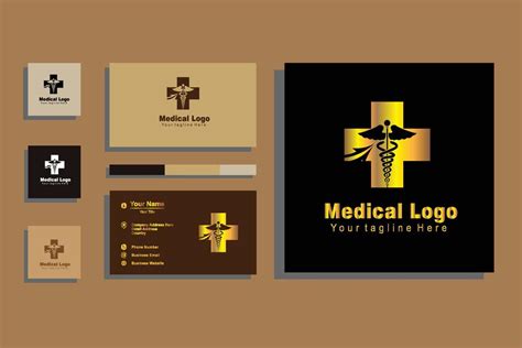 gold color medical clinic logo vector 7438514 Vector Art at Vecteezy