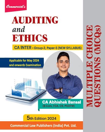 Auditing And Ethics Mcqs Book Ca Inter Group Ii Paper 5 New Syllabus