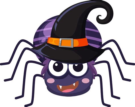 Cute dibujos animados de araña de Halloween sobre fondo blanco ...