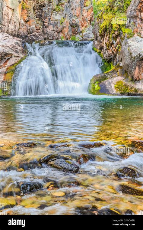 Waterfall Along Tenderfoot Creek In The Little Belt Mountains Near