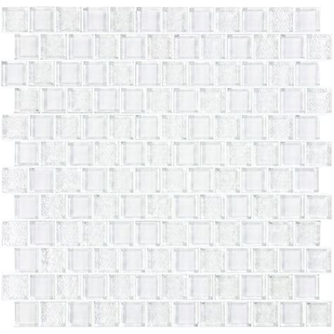 Signature Bright White 1 X 1 Glass Mosaic Tile Ss82323w1 Aquablu Mosaics