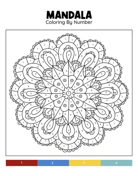 Mandalas Color By Number Free Pdf Printables Printablee