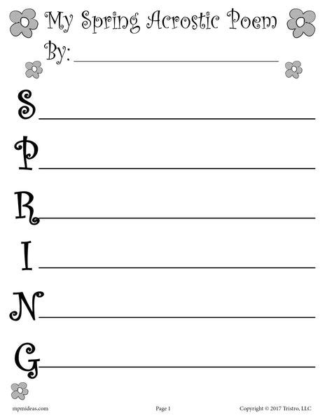 Free acrostic poem worksheet, Download Free acrostic poem worksheet png ...