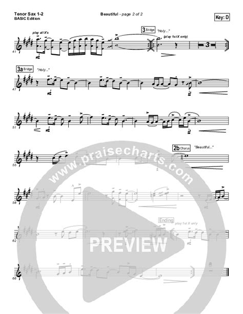 Beautiful Tenor Sax Sheet Music Pdf Kari Jobe Praisecharts