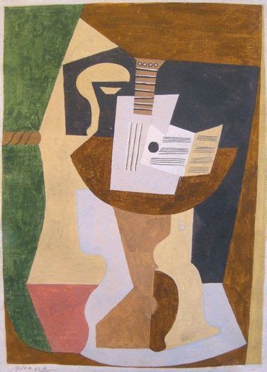 Pablo Picasso Works Offer Waterman Guitar Painting Abstract Painting