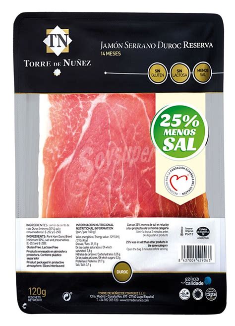 Torre de Nuñez Jamón serrano torrez nuñez Sobre 120 g