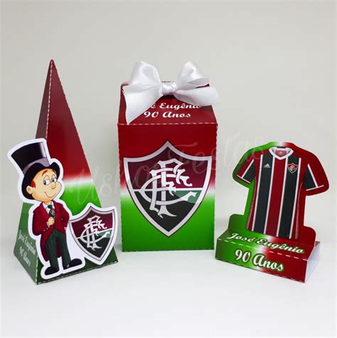 Kit Cone Caixa Milk E Porta Bis Fluminense C Unid De Cada