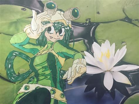 I Drew Froppy For My Final Art Project Cut Her Out And Glued Her To A Lily Pad Background I M