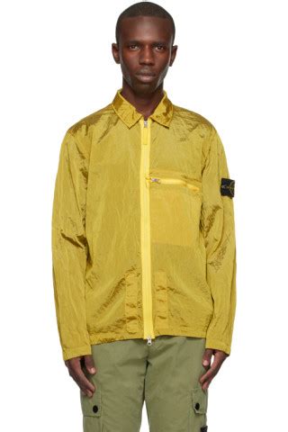 Stone Island Yellow Spread Collar Jacket SSENSE UK