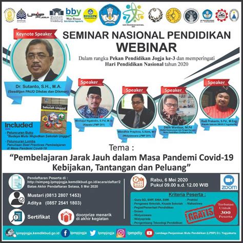 Webinar Seminar Nasional Pendidikan BPMP D I Yogyakarta