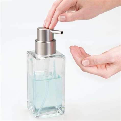 MDesign Ebern Designs Square Glass Refillable Soap Dispenser Pump 2