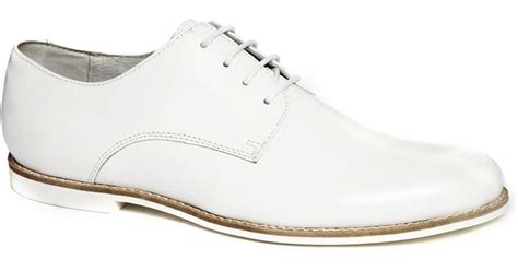 Lyst Asos Derby Shoes In Leather In White For Men