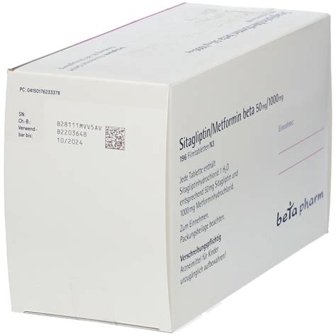 SITAGLIPTIN Metformin Beta 50 Mg 1000 Mg Filmtabl 196 St Mit Dem E