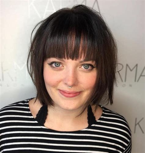 Chin Length Bob With A Fringe Bobbed Hairstyles With Fringe