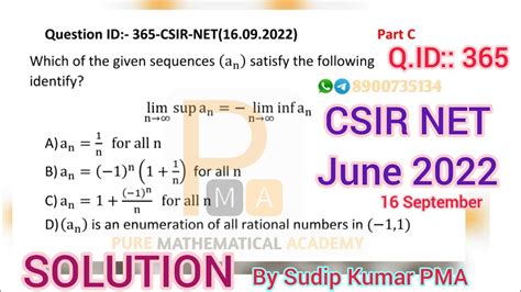 Csir Net June 2022 Real Analysis Solution Q Id 365 16 September