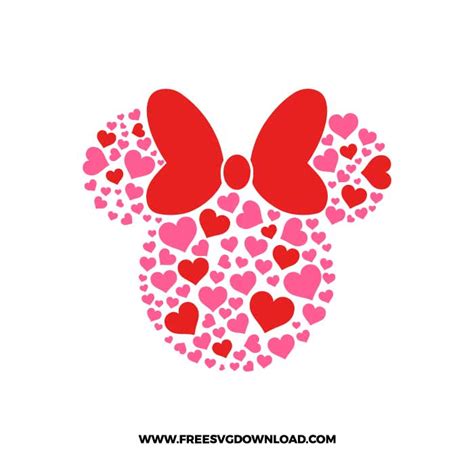 Minnie Heart Valentine Svg Png Free Cut Files