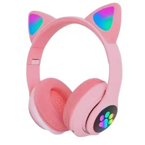 Fone Orelha De Gato Headphone Gatinho Led Fone Bluetooth Cat Ear