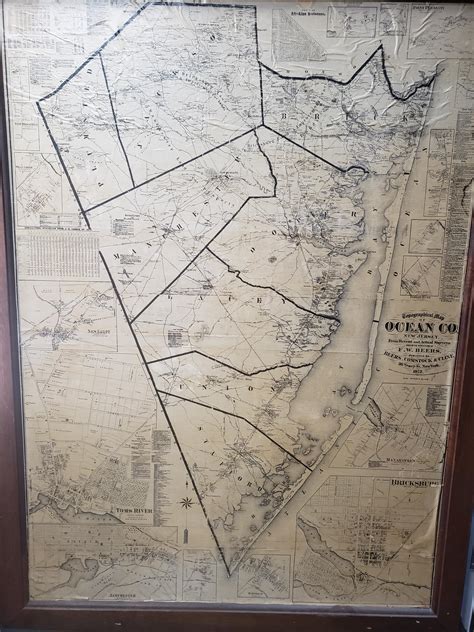 An Old Map From 1872 Of Ocean County That We Have In Our Office R Newjersey