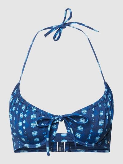 TOMMY HILFIGER Bikini Oberteil In Bandeau Form Blau Meliert Online Kaufen