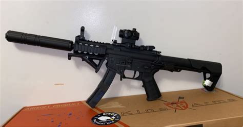 Sold King Arms Pdw Mm Sbr Airsoft Aeg Rifle Color Black Shorty