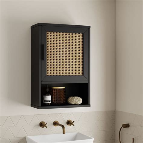 Winslow Wall Cabinet Black Rattan Black Cabinets Bathroom Wall