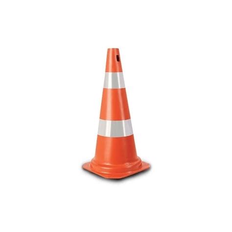 Cone de sinalização laranja e branco 50cm Ledan Cone de sinalização