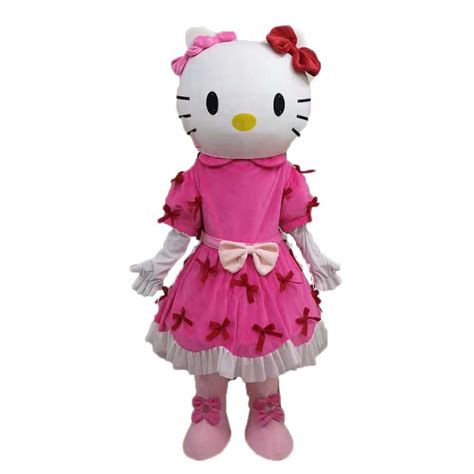 Lovely Hello Kitty Mascot Costume Adult Size Full Body Plush Suit Fancy Dress Custom Made