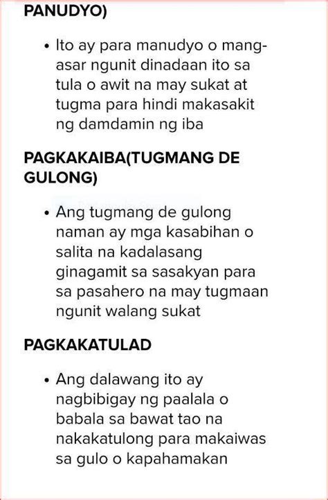 Awiting Tula Panudyo Tugmang De Gulong Brainly Ph