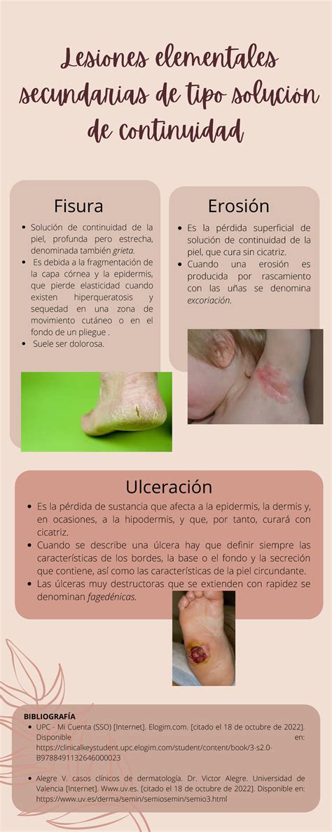 Lesiones elementales secundarias de tipo solución de continuidad